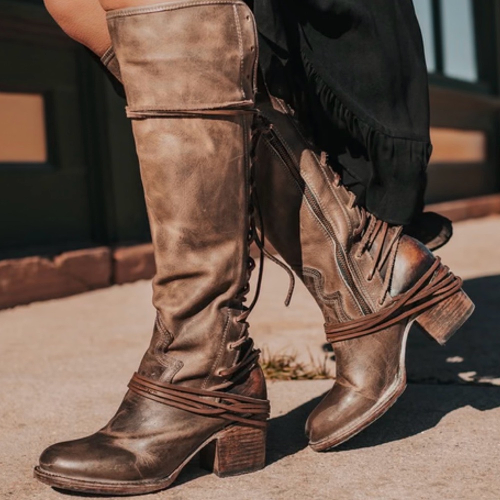 Freebird Coal Distressed Brown Lace-Up Boots